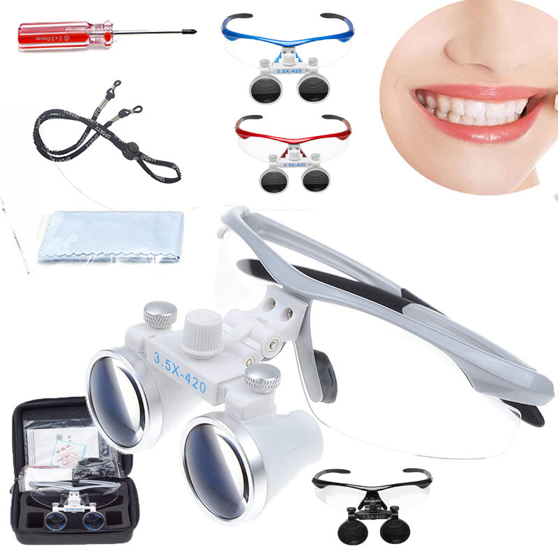 Surgical Loupes 2.5x 3.5x  Binocular Magnifying Glass Dentistry Binocular Magnifier 2.5X 3.5X Ultra-lightweight Optical Loupes