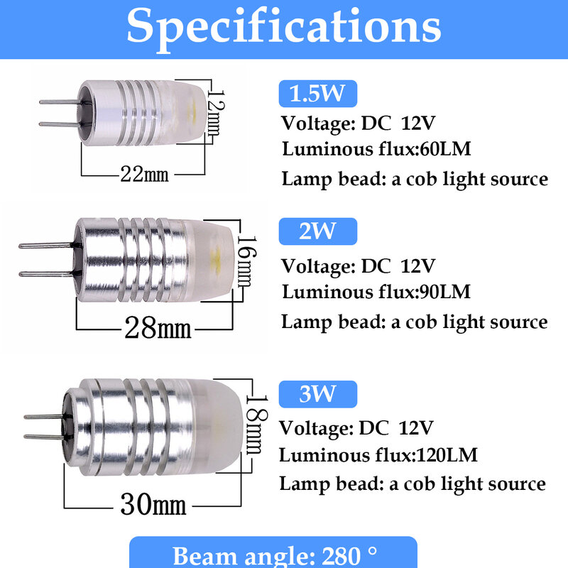 ハロゲン照明付きミニLEDランプ,高輝度効率ランプ20w,1.2w,1.4w,2w,3w 50W, 2個,5個,10個