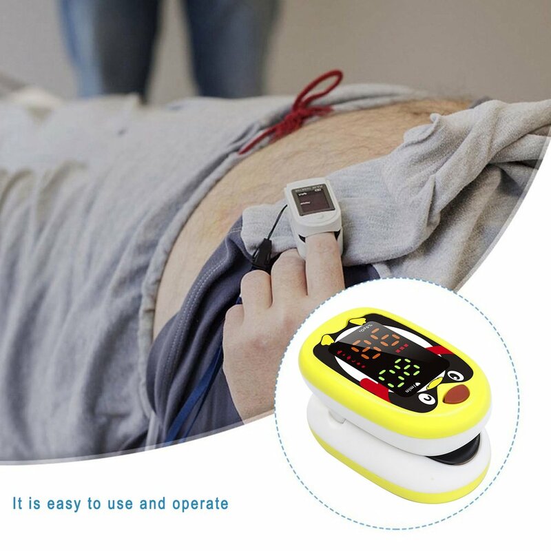 Oxímetro de dedo LED para niños, Detector de saturación de oxígeno, pulso de dedo, bajo voltaje de batería, cuidado de la salud