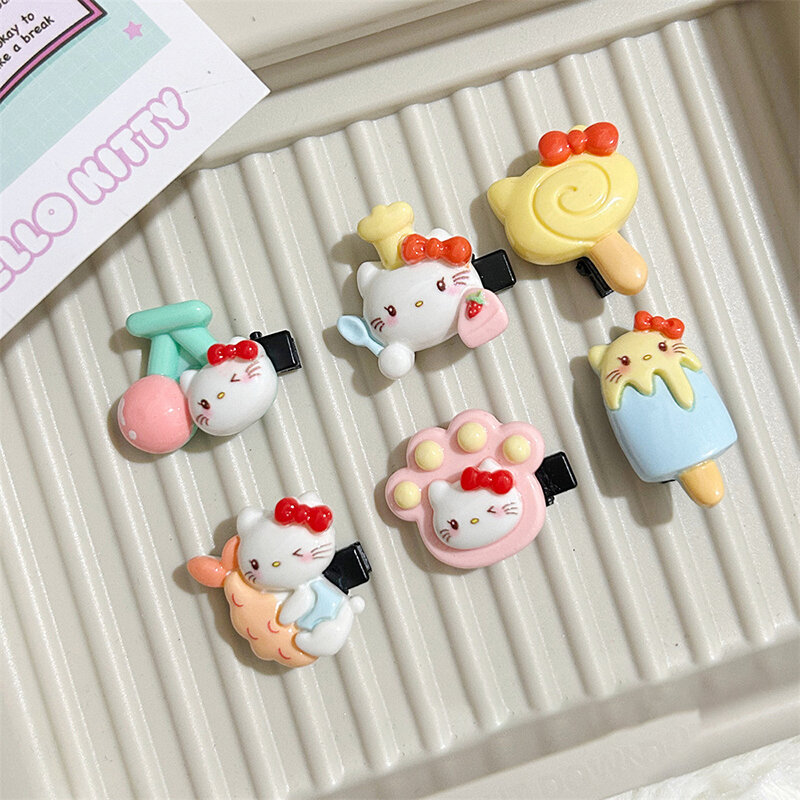 Cartoon Sweet Pink KT Hairpin Bangs Clip Small Cat Cute Food Play forcina rotta