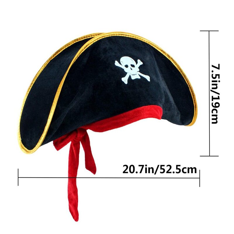 Topi Bajak Laut Dekorasi Pesta Halloween Topi Kapten Kompas Hitam Alat Peraga Dekorasi Pesta Kenang-kenangan Pesta Halloween
