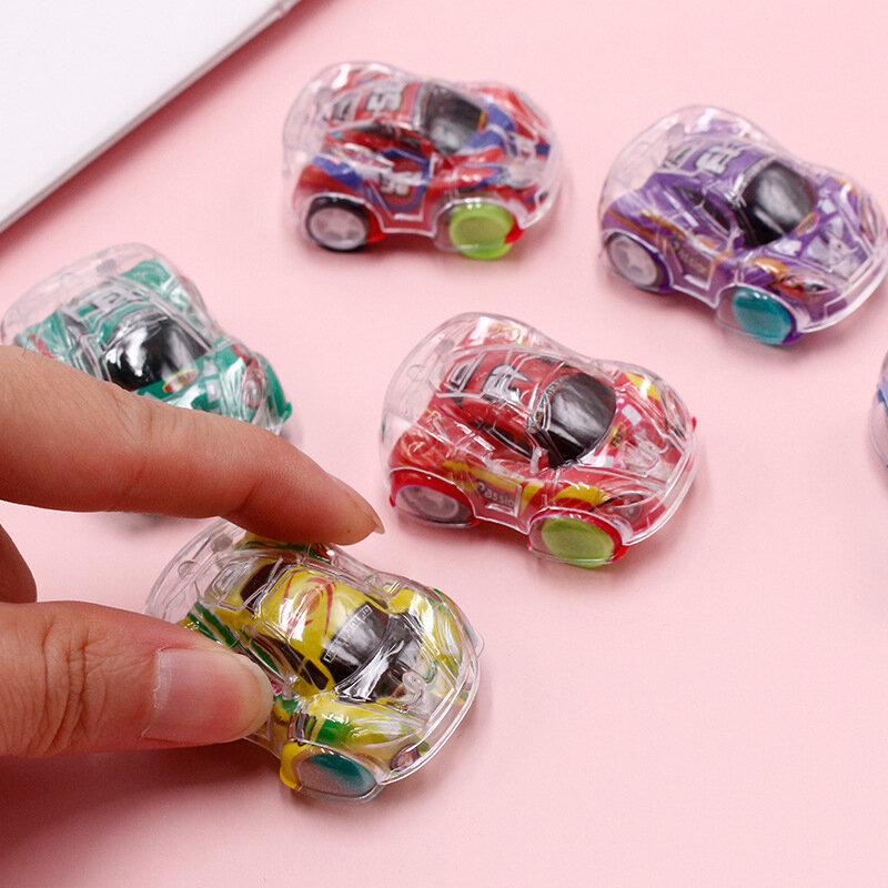 10PCS Pinata Filler Carnival Classroom Prize Gifts Pack Mini Transparent Pull Back Car Toys Kids Birthday Party Favors Giveaway