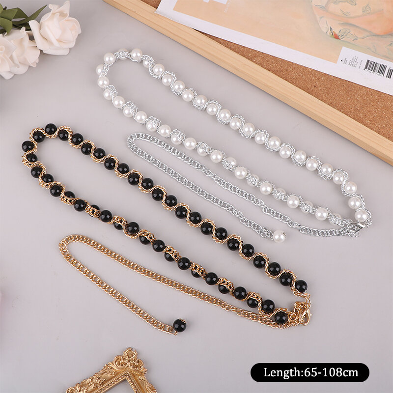 1 Stück elegante Taillen kette Frauen Perlen gürtel Schnalle Perlenkette Gürtel weibliche Kleidung Accessoires