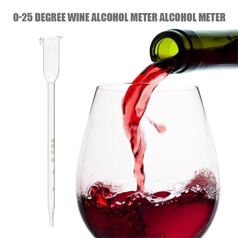 Medidor de Alcohol de vino transparente, 0-25 grados, fruta, vino, arroz, medidor de concentración de vino