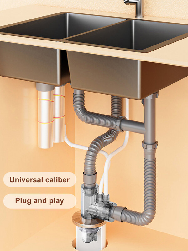 Дренажная ловушка для стиральной машины, кухонная дренажная труба, 3-ходовой совместный фильтр для раковины, дренаж для посудомоечной машины, многофункциональный распределитель воды