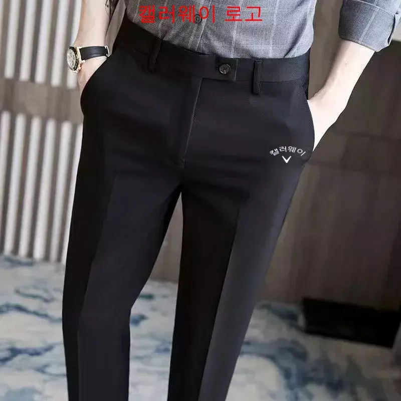 Pantaloni da Golf traspiranti da uomo con Logo ricamato da Golf primavera autunno 2023, pantaloni Casual di alta qualità, pantaloni elasticizzati alla moda