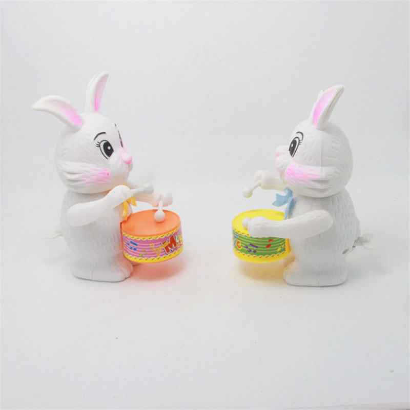 Funny Rabbit Drumming Clockwork Lovely Cartoon Bunny Educational Toy Gift for Kid Gifts Children's Wind-up Toys Party Favors