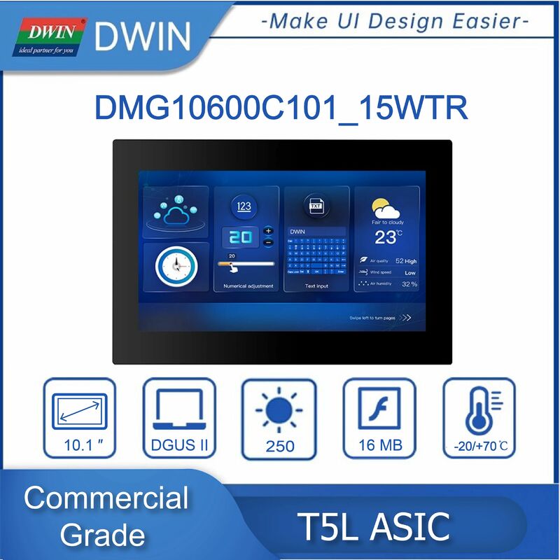 O tela táctil Resistive da exposição do LCD de Dwin-HMI com Shell, conecta com o PLC, Arduino, STM32, 4.3, 7.0, 10.1, DGUS2, categoria comercial