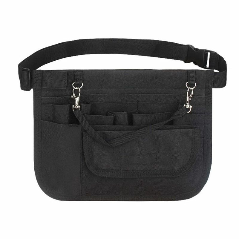ポータブルoxfordウエストシーリングバッグ、複数のポケット、ブラック、汚れに強い、ツールバッグ、アウトドア