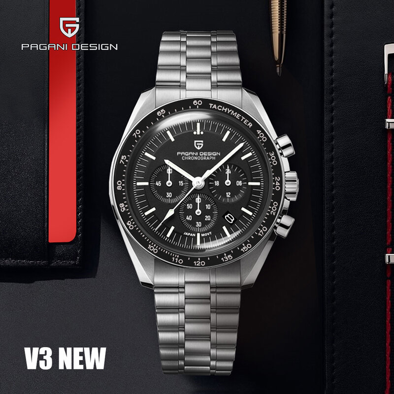 2023 neue Pagani Design Herren uhren Top-Marke Luxus automatische Quarz Chronograph wasserdicht Sport Edelstahl Uhr Relogio