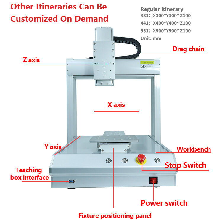 Dispensador automático de pegamento personalizado, máquina dispensadora de pegamento, programación CNC, Robot, 3 o 4 ejes