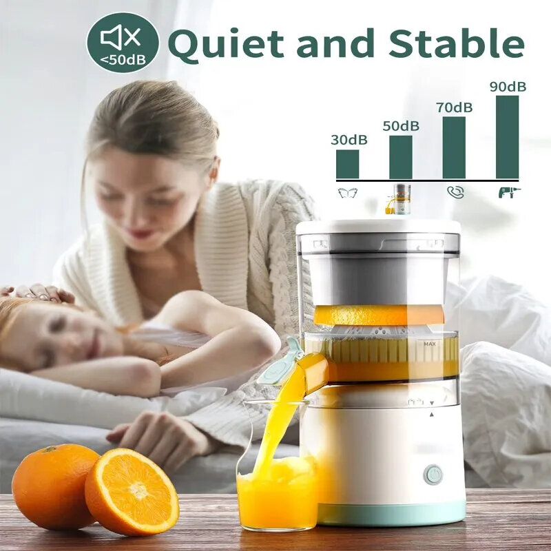 Портативная электрическая соковыжималка, электрическая соковыжималка для апельсинового сока, соковыжималка для фруктов, бытовая оранжевая соковыжималка с USB-зарядкой для кухни