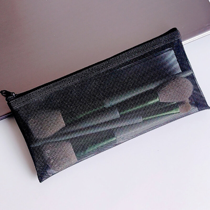 Makeup Pouch Lipstick Makeup Brush Storage Bags Student Transparent Mesh Pencil Case Ins Travel Cosmetic Organizer For Women