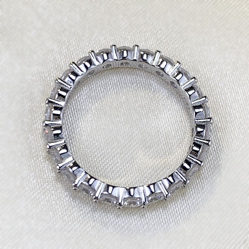 خاتم ألماس من الفضة النقية S925 للنساء ، تصميم صغير وفاخر ، خاتم زركون كامل ، جديد ،
