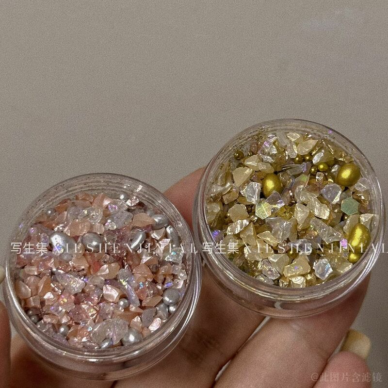 1 scatola di pietre frantumate di cristallo gemme diamante colorato misto ciondoli per unghie pietre rotte irregolari accessori per la decorazione di Nail Art fai da te