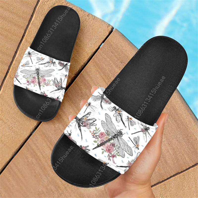 Chanclas antideslizantes con diseño de libélula para adultos, sandalias ligeras y cómodas para la playa, chanclas de baño, regalo de verano