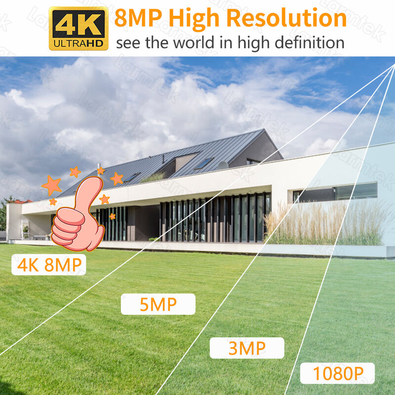 Cámara IP de 8MP y 4K para exteriores, videocámara PTZ de 5MP, HD, inalámbrica, H.265, Onvf, 1080P, seguimiento automático, compatible con Alexa
