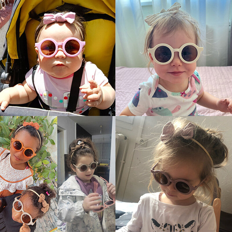VISgogo 어린이 소녀 선글라스 및 머리띠 복장, 경량 자외선 차단 안경, 유아 야외 해변 휴가 액세서리