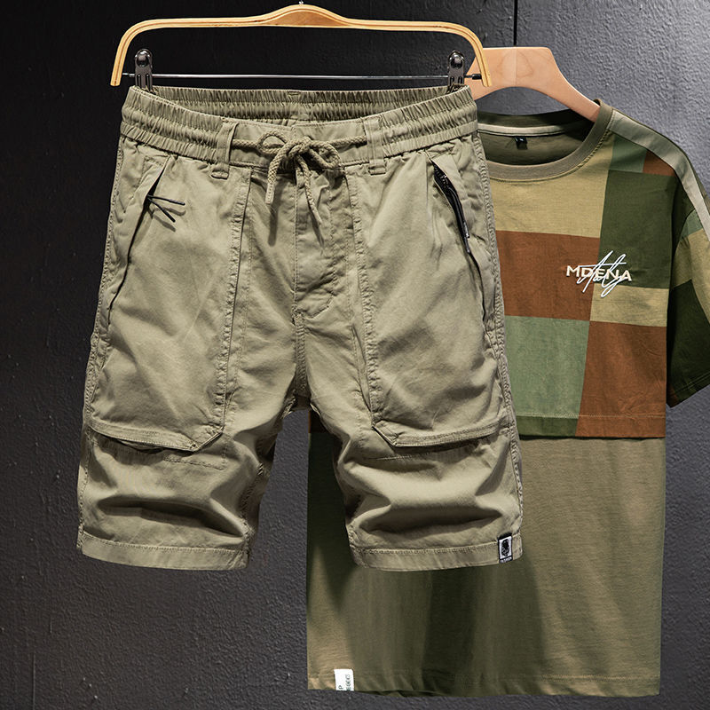 Summer Cargo Shorts Men 2023 New Multi-Pockets Hip Hop Streetwear Baggy Jogger Shorts Pants Male Casual Beach Trouser U95