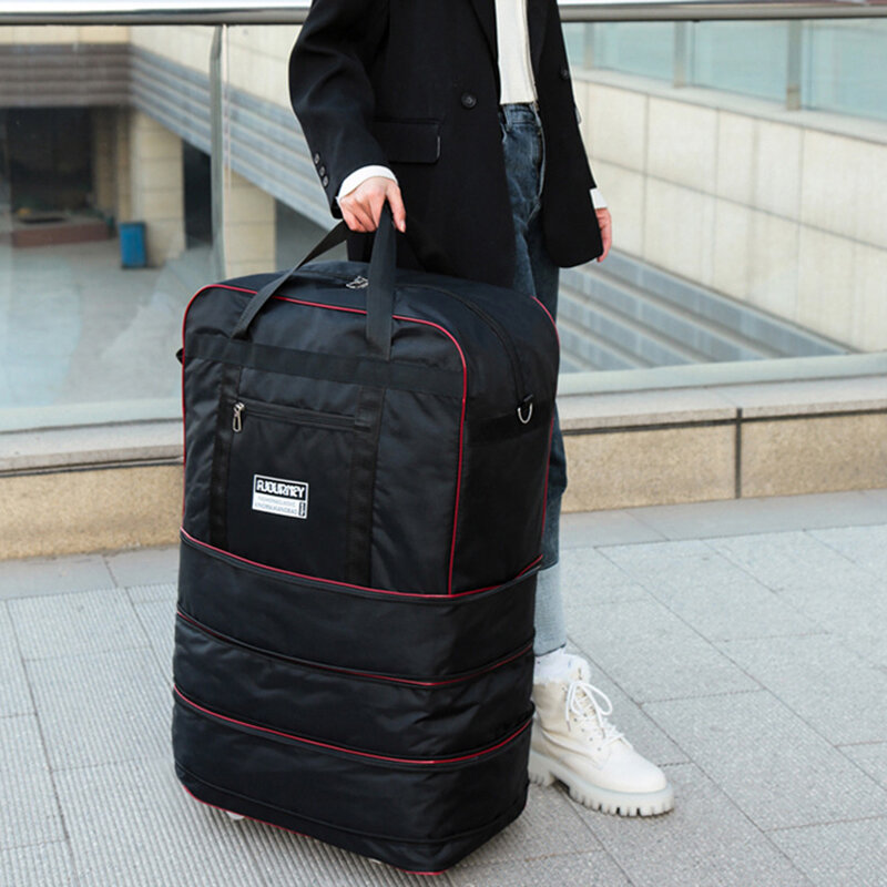 Складная универсальная Дорожная сумка унисекс на колесиках, расширяемая вместительная багажная сумка с колесами, переноска на колесиках XM175