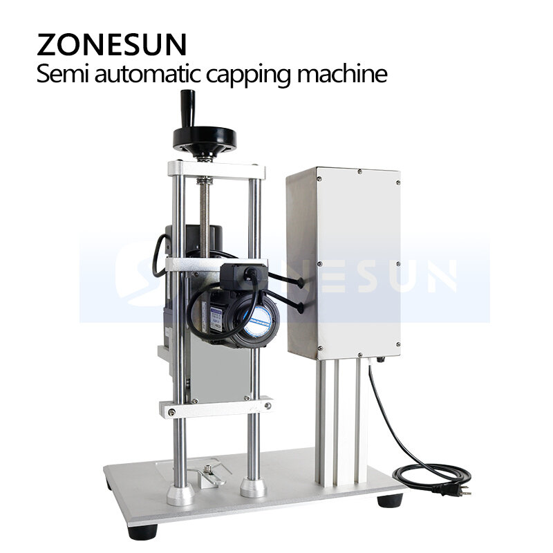 ZONESUN Electrical Semi-Automatic Lotion Hand Gel Bottle Capping Machine Flip Top Cap Screwing Sealing Machine ZS-XG450