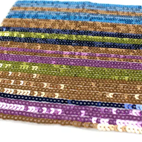 스팽글 패치 사각형 모양 다채로운 줄무늬, L/S 다리미, 티셔츠 후드 코트 청바지 가방 모자 DIY 데코, 1PC