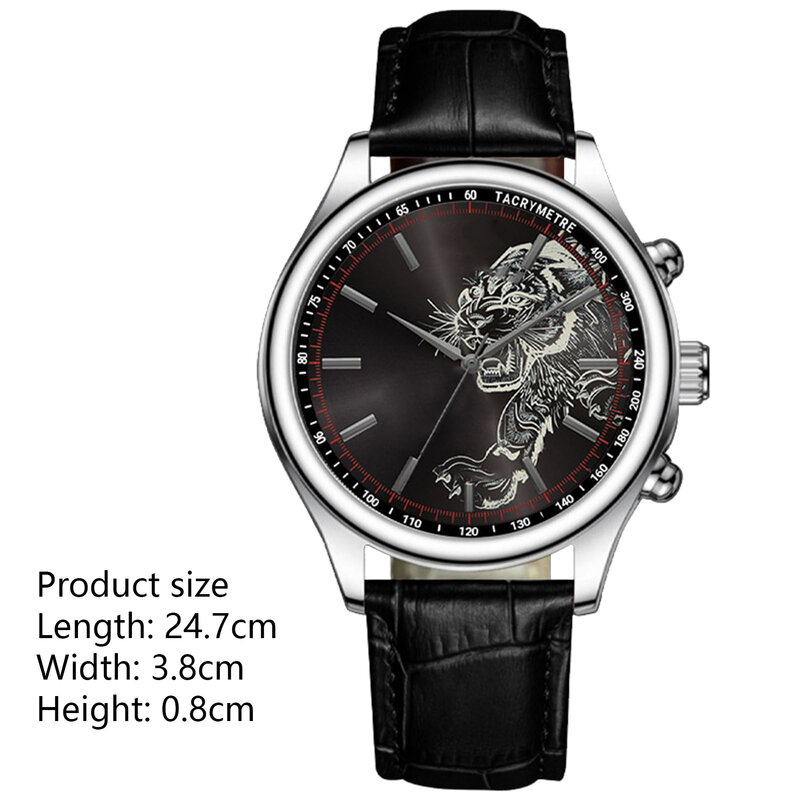 Men's Business Quartz Watch Durable PU Leather Strap High-End Analog Wristwatch n Birthday Gift