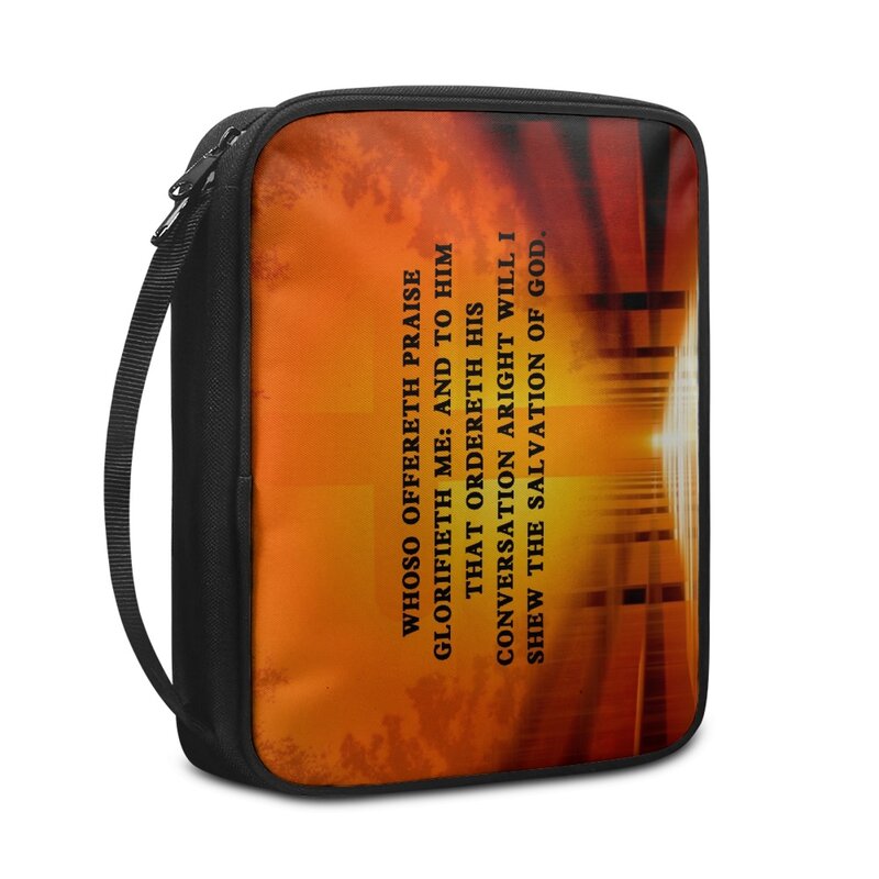 Large Bible Study Book Holy Cover Case Carry Bag Protective Canvas Handbag Book Storage Bag For Women Organizing  Setting Sun