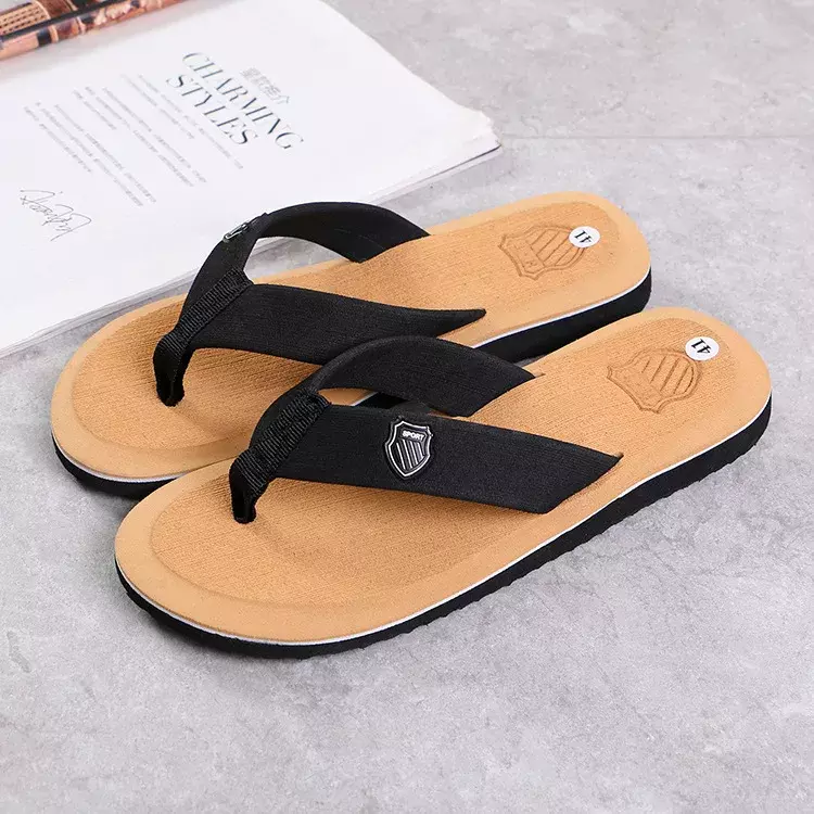 Men Summer Flip Flops Beach Sandals Anti-slip Casual Flat Shoes High Quality Slippers