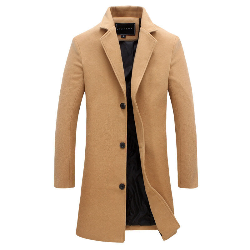Męskie modne kurtki męskie płaszcze szczupłe dopasowanie biznesowe męskie długie zimowe wiatroszczelne ubrania na czarno gorące wyprzedaże wysokiej jakości