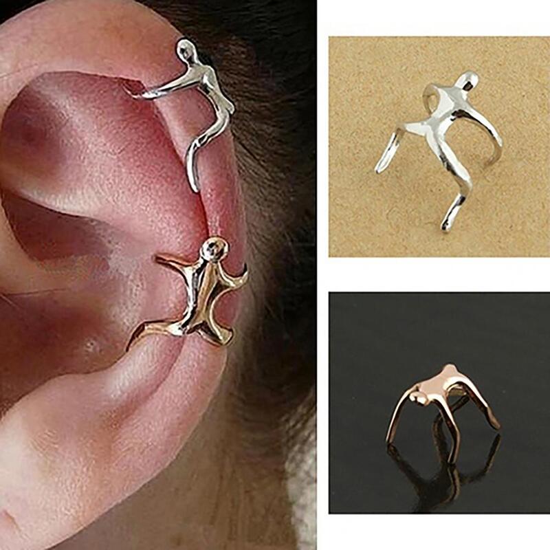 Orecchini Clip per l'orecchio 1Pc decorazione per l'orecchio donna cartilagine Non perforante a forma di uomo piccolo per san valentino