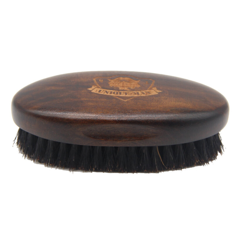 2024 New Arrival Classical Brown Color Beard Comb Brush for Men Private Label Pocket Travel Men's Wooden Mustache Beard Brush