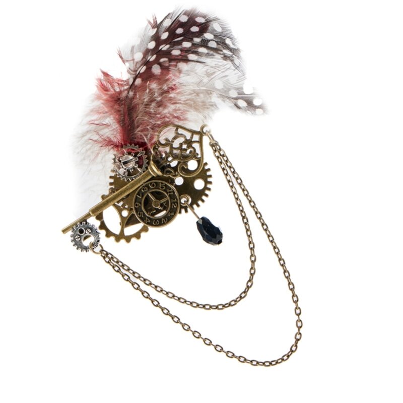 Элегантная ювелирная брошь в стиле стимпанк, металлическая цепочка, булавка для лацкана, украшения для одежды 28TF