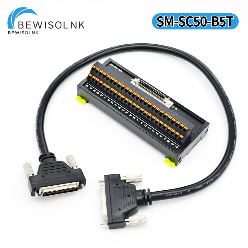 เทอร์มินัลบล็อกสาย MDR50เซอร์โว SCSI50แกนตัวแยกสายไฟประเภทกระสุน SM-SC50-B5T เทอร์มินัลบล็อก