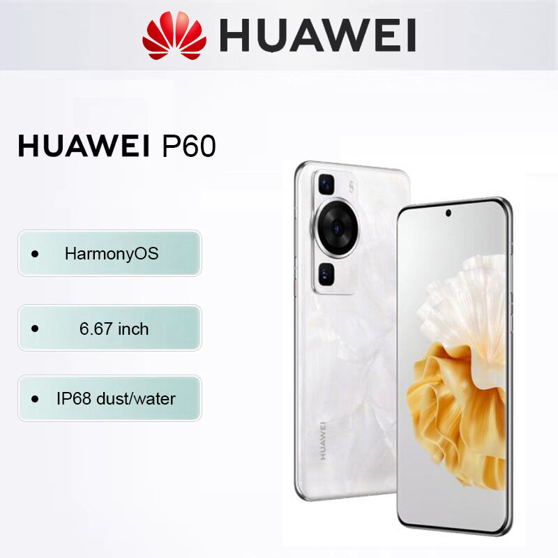 HUAWEI-Smartphone P60, téléphone portable, 6.67 pouces, LTbagOLED, IP68, poussière/eau, appareil photo 48MP, 256 Go/512 Go