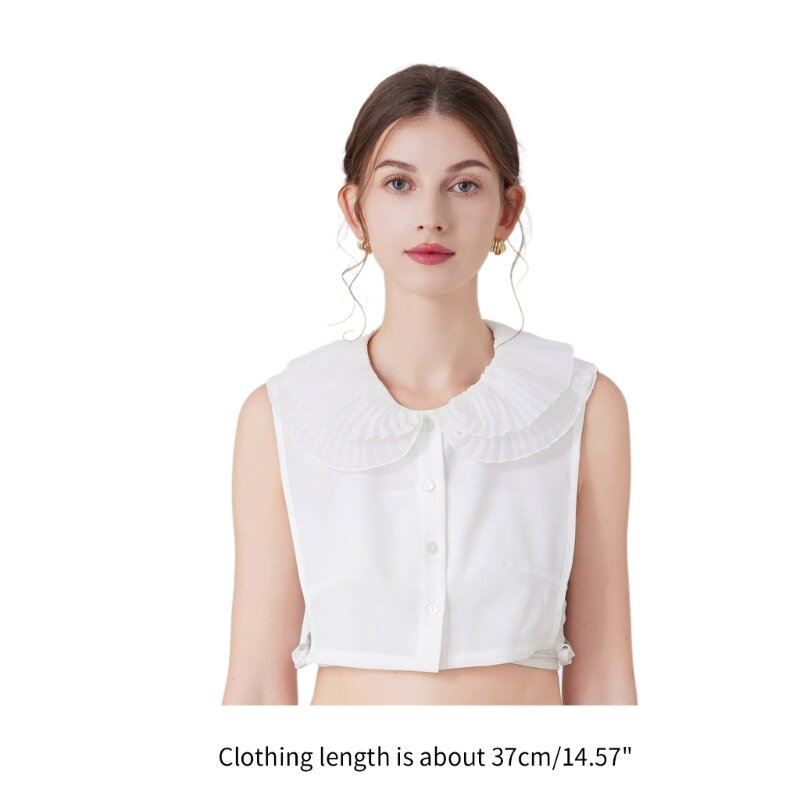 간단한 더블 레이어 트림 장식 칼라 여자 스웨터 드레스 의류 바느질 레이스 칼라 DIY 더블 레이어 거짓 드롭 배송