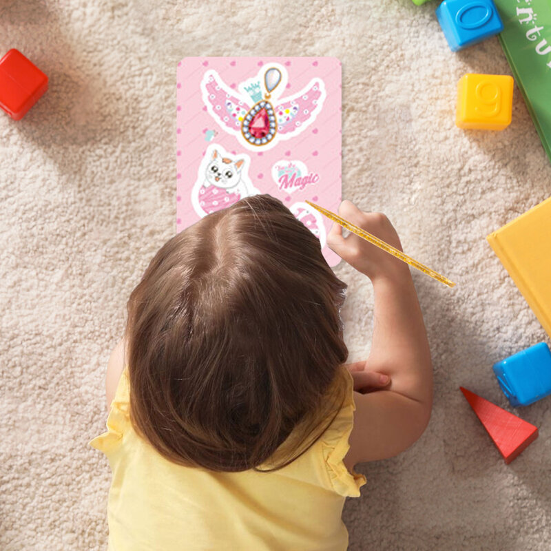 Mainan Poke cat anak, seni Poke buatan tangan DIY mainan kain seni Frenzy anak perempuan memukul Puzzle tusukan lukisan mainan anak Montessori