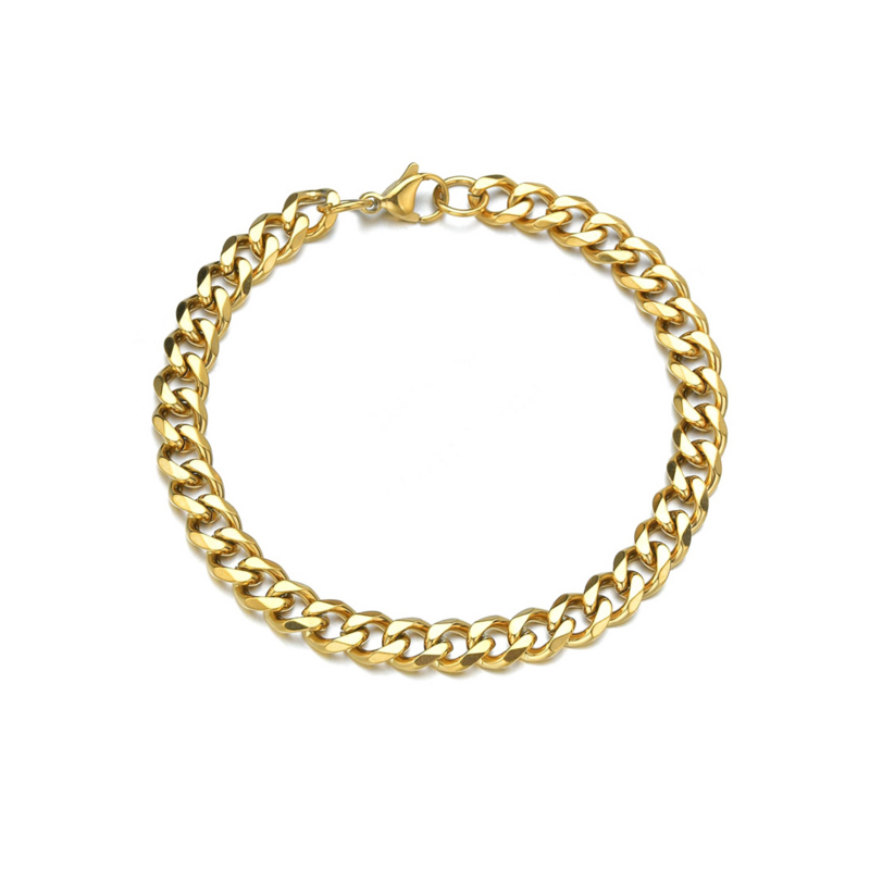 Stainless Steel Cuban Chain Bracelet Bangle 22cm 3/5/7/9/11mm Gold Silver Plated Party Biker Bracelet Men Women Punk Jewelry
