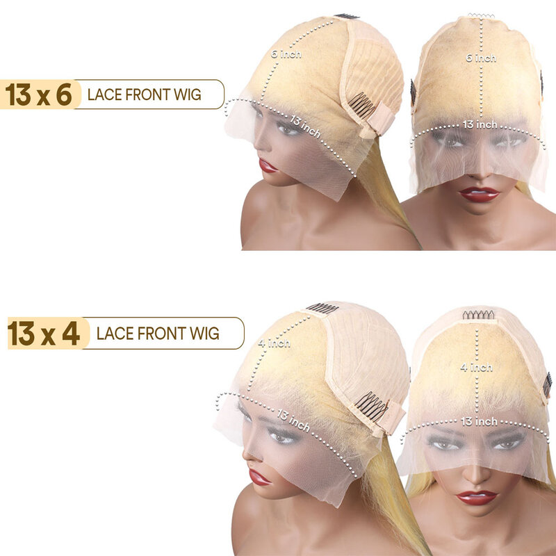Perucas frontais do cabelo humano do laço para mulheres, perucas retas louras do osso 613, cosplay brasileiro, densidade 200, 30 ", HD