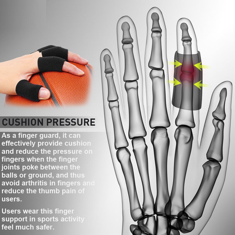 Finger Brace Splint Sleeve, Protetor de Suporte do Polegar, Estabilizadores Elásticos Respiráveis para Golfe, Confortável, 10Pcs