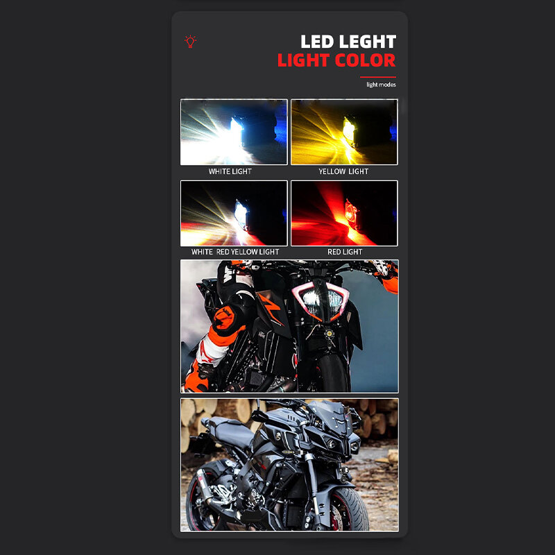 Motocicleta LED farol, Super Bright Fisheye Lens Spotlight, modificação elétrica