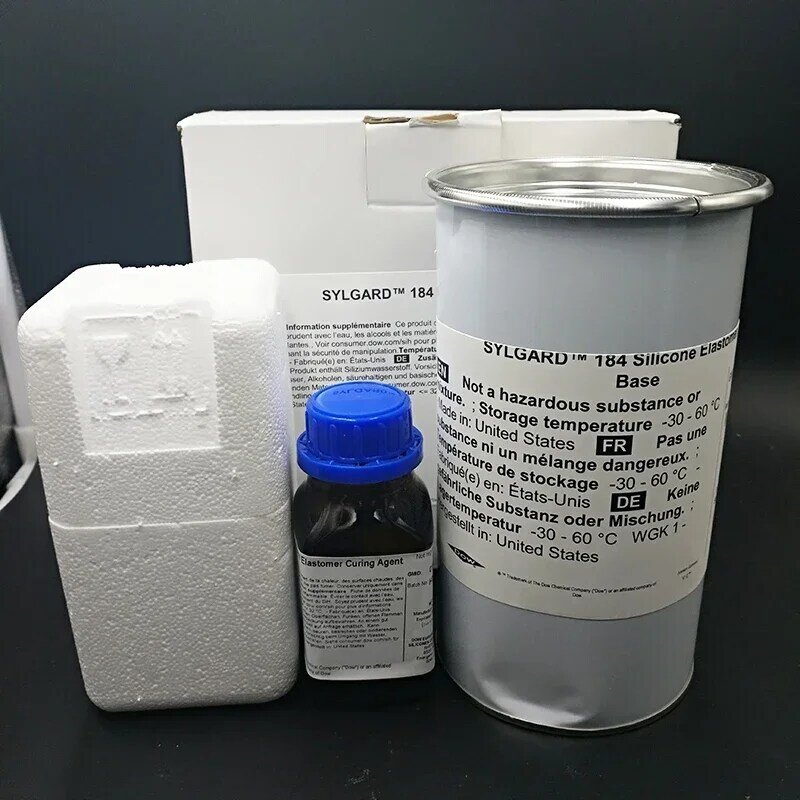 Cola óptica transparente alta, Dow Corning DC184 PDMS, Siloxano de polidimetacrilato, SYLGARD184 DC, produto original