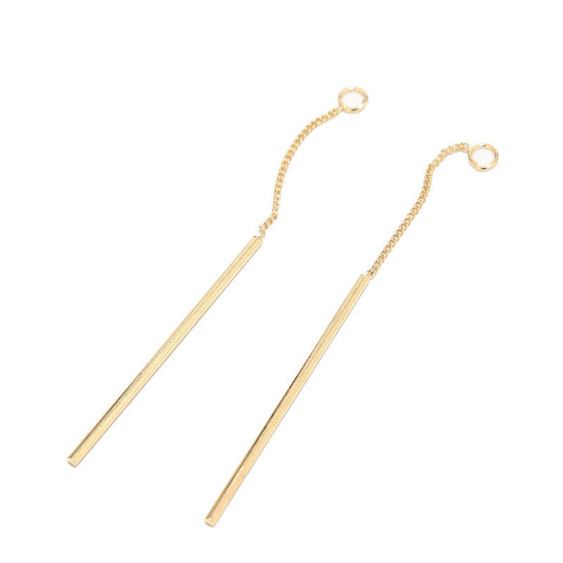 6pcs 18k Gold Plated Brass Charm Tassel Chain Drop Earrings Ear Line Earring Accessories For DIY Jewelry Making Findings 70mm