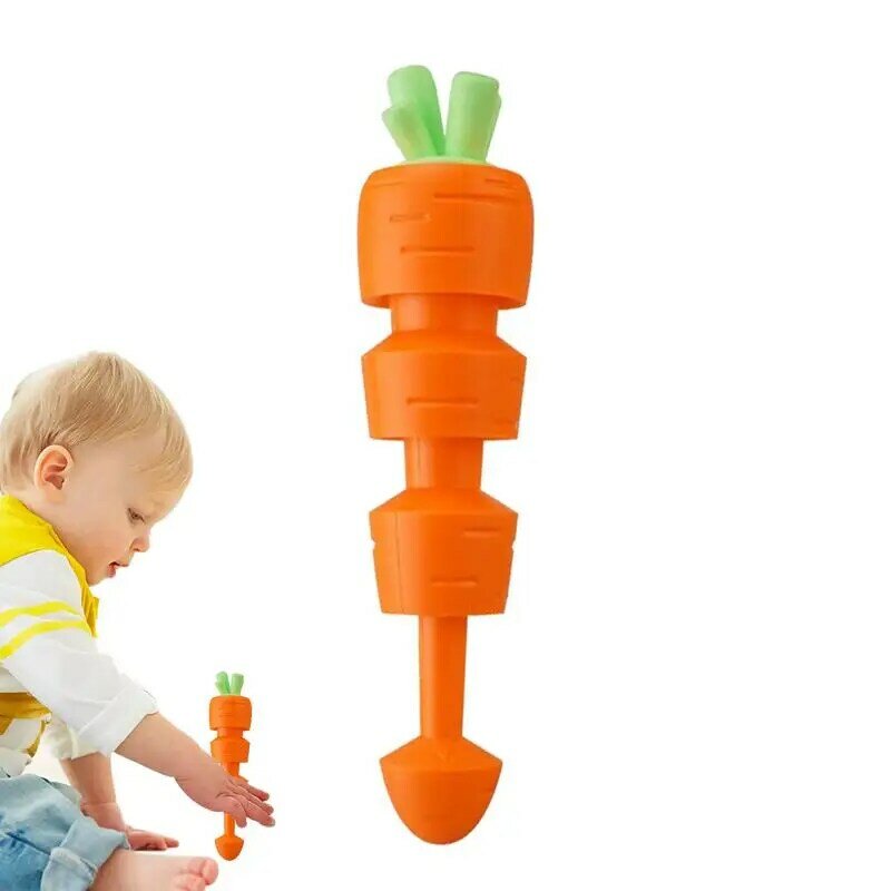 Stretchy Fidget Toy Extendable Carrot Fidget Toy Portable Pretend Food 3D Printed Gravity Fidget Sensory Toys For Kids Teens