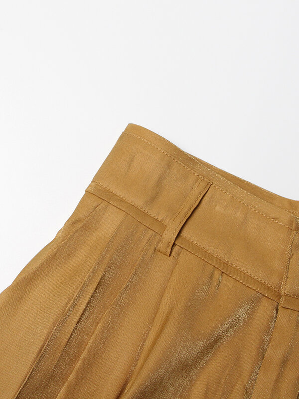 ROMISS jednolity eleganckie spodnie dla kobiet wysoki stan pełnej długości patchworkowy plisowany Temperament spodnie damskie modna odzież nowość