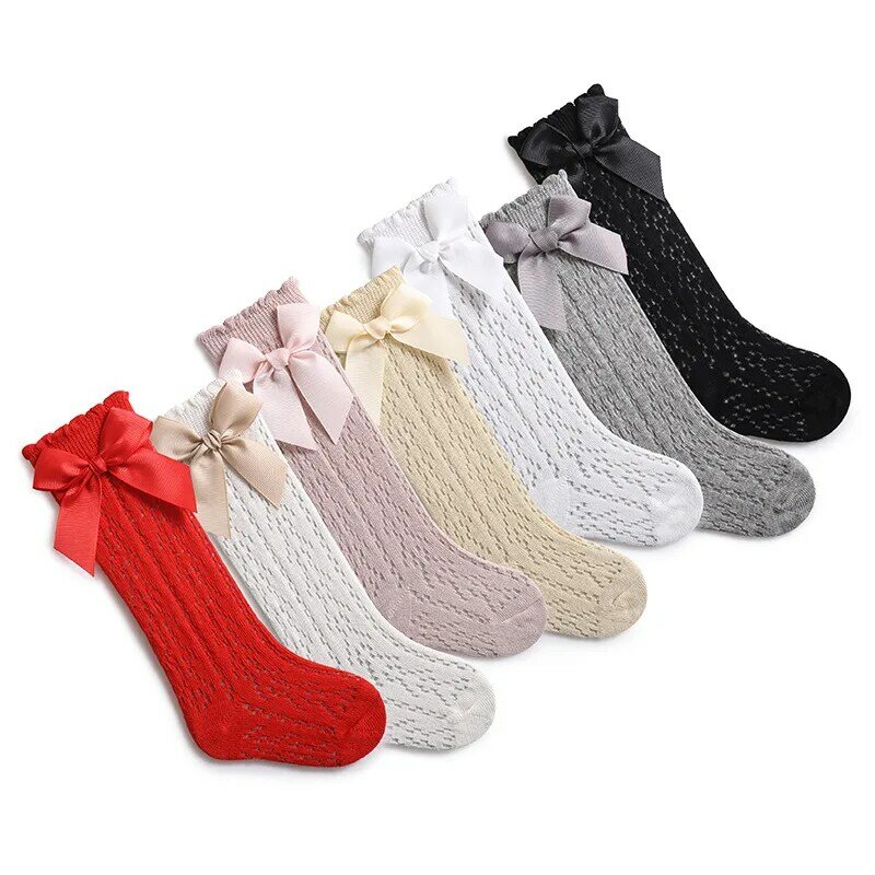 2024 new children's spring and summer Korean bow holiday gift lovely princess children's socks