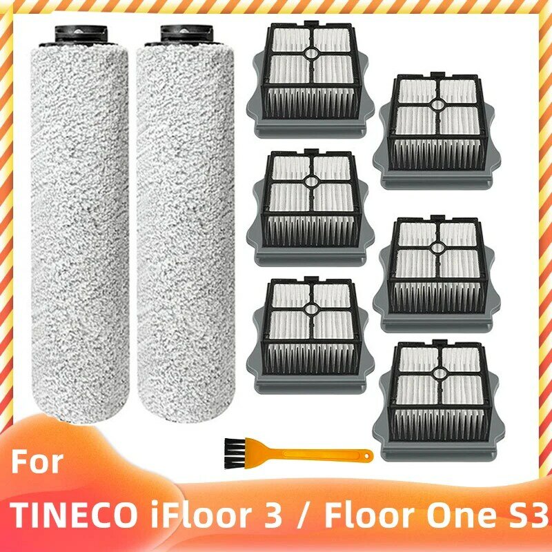 Lavadora sem fio úmida e seca, vácuo portátil, escova de rolo macio, filtro Hepa, acessórios sobressalentes para TINECO iFloor 3, Floor One S3