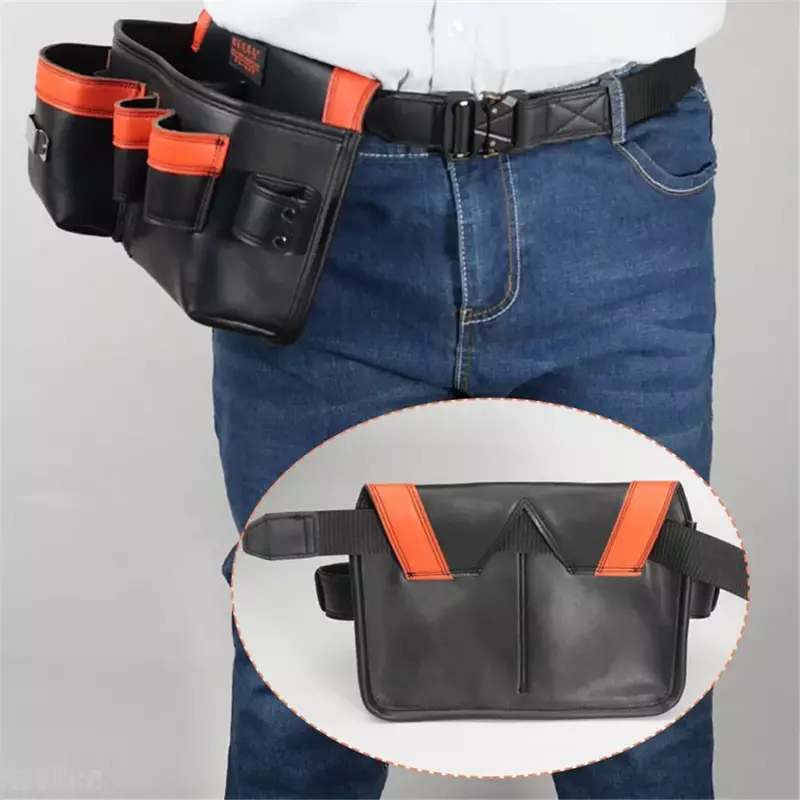 New Mmultifunctional Black Leather Tool Insert Measure Waist Bag Electrician Pockets Tape Holder Carpenter Hammer Tool Pouch
