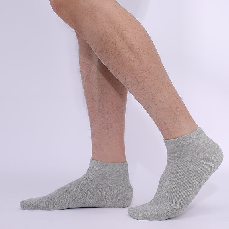 Calcetines tobilleros transpirables para hombre, calcetín de algodón de corte bajo, Color sólido, talla grande europea 49, 3 pares