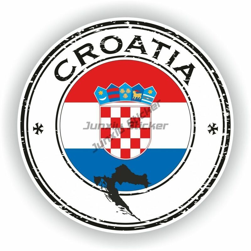 Creative Croatia Flag Map National Emblem Sticker for Covered Scratch Decorate Car Truck Van Motorcycle Laptop Window Room